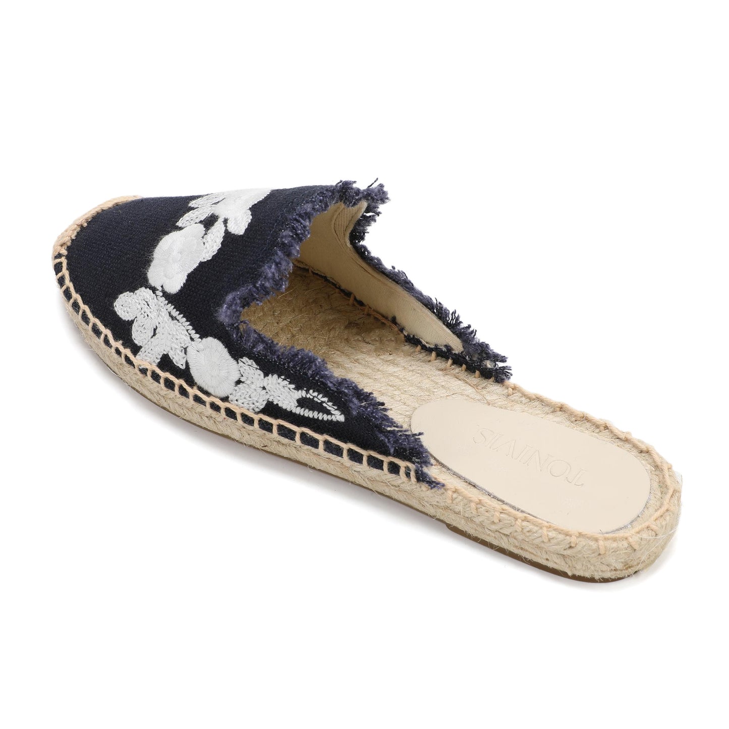 Women's Embroidered Espadrille Mules | Casual Summer Slip-On Flats
