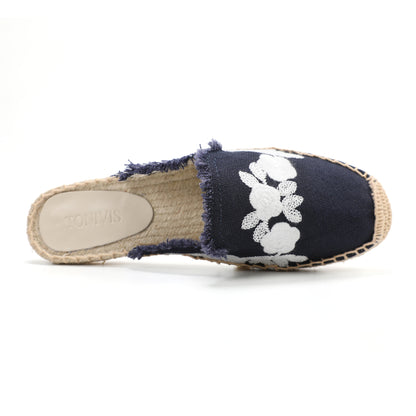 Women's Embroidered Espadrille Mules | Casual Summer Slip-On Flats