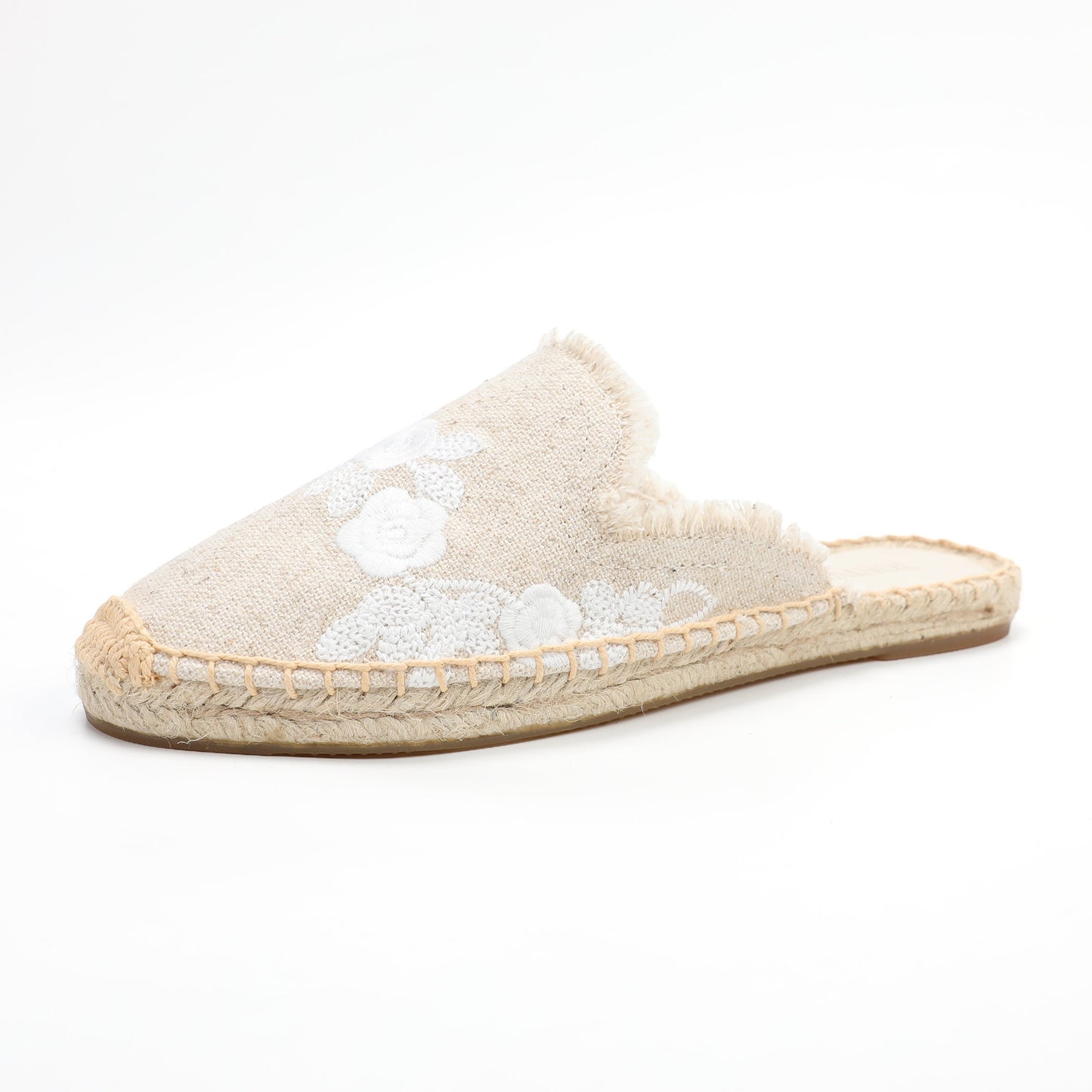 Women's Embroidered Espadrille Mules | Casual Summer Slip-On Flats