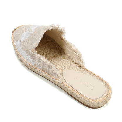 Women's Embroidered Espadrille Mules | Casual Summer Slip-On Flats
