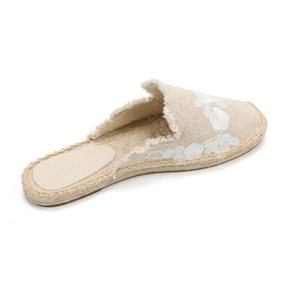 Women's Embroidered Espadrille Mules | Casual Summer Slip-On Flats