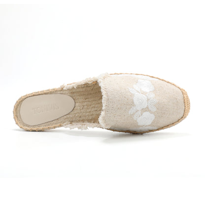 Women's Embroidered Espadrille Mules | Casual Summer Slip-On Flats