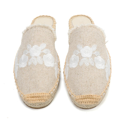 Women's Embroidered Espadrille Mules | Casual Summer Slip-On Flats