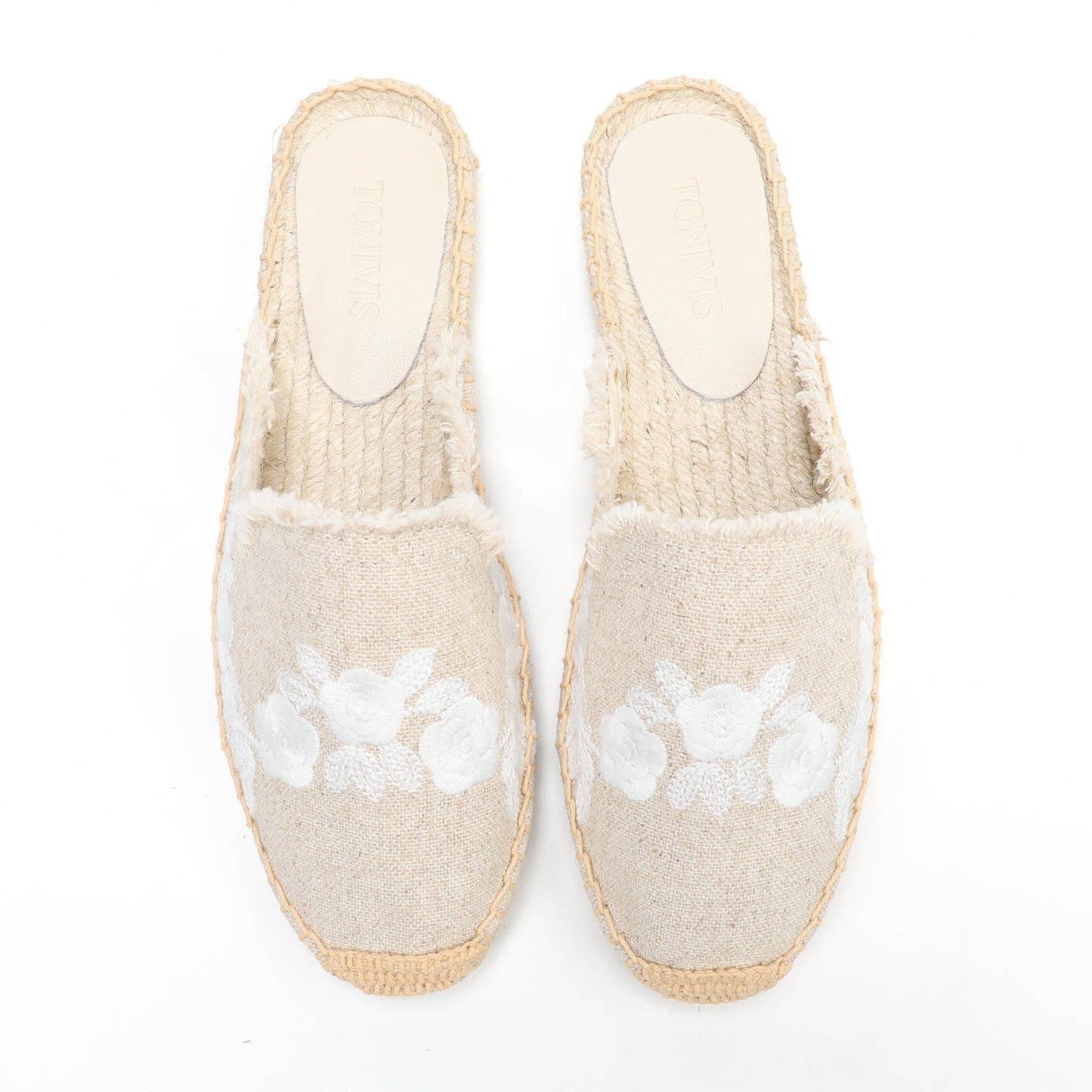 Women's Embroidered Espadrille Mules | Casual Summer Slip-On Flats