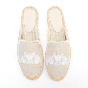 White Beige Embroidery