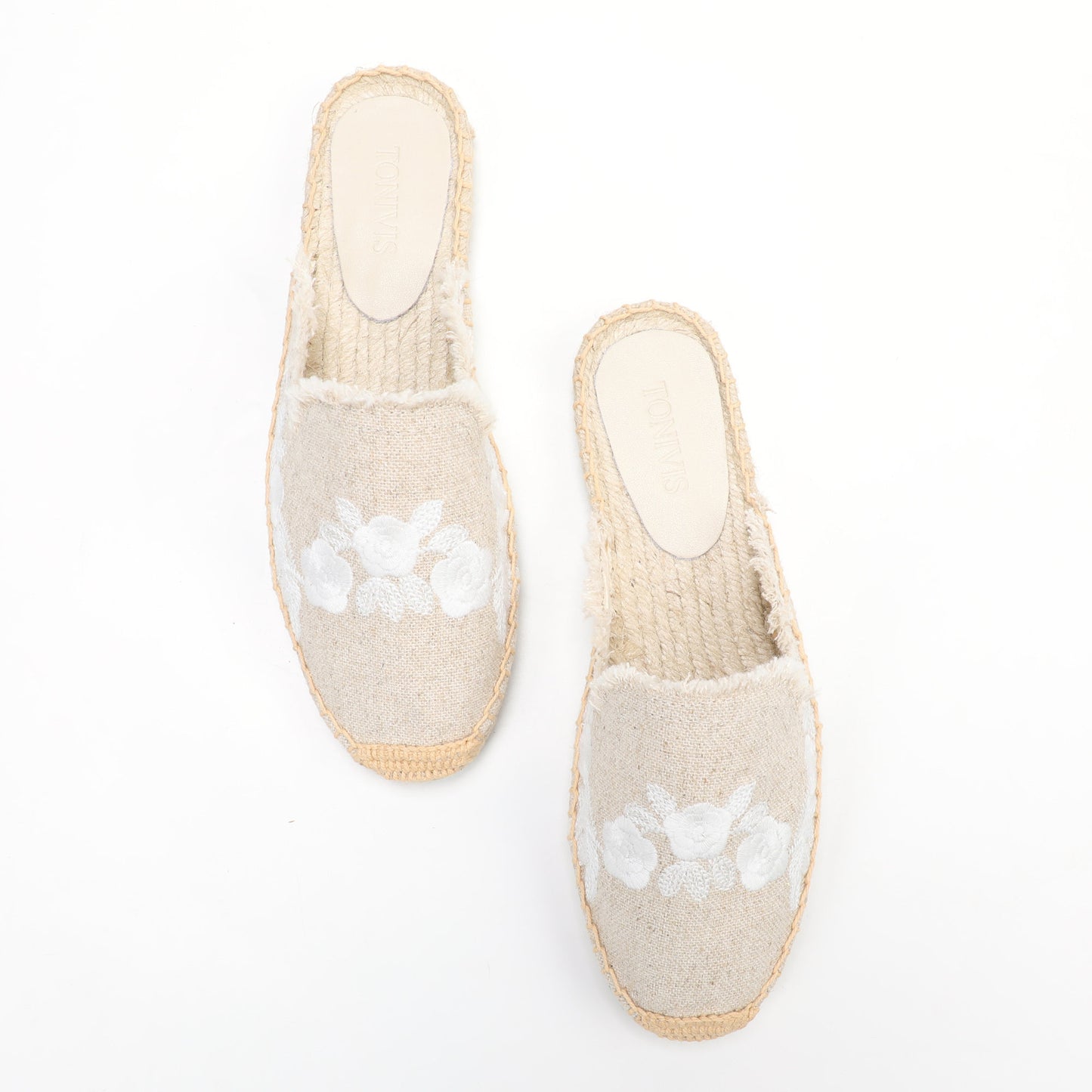 Women's Embroidered Espadrille Mules | Casual Summer Slip-On Flats
