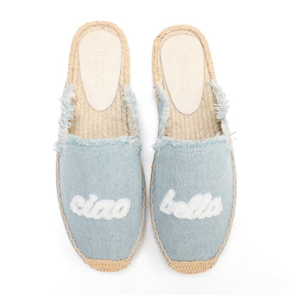 Women's Embroidered Espadrille Mules | Casual Summer Slip-On Flats