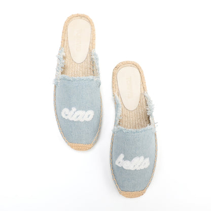 Women's Embroidered Espadrille Mules | Casual Summer Slip-On Flats