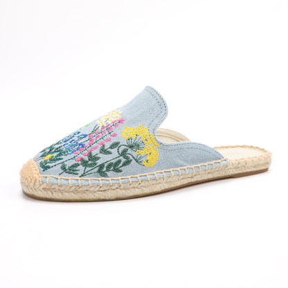 Women's Wildflower Embroidered Espadrille Mules | Casual Summer Flats