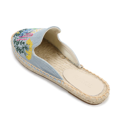Women's Wildflower Embroidered Espadrille Mules | Casual Summer Flats