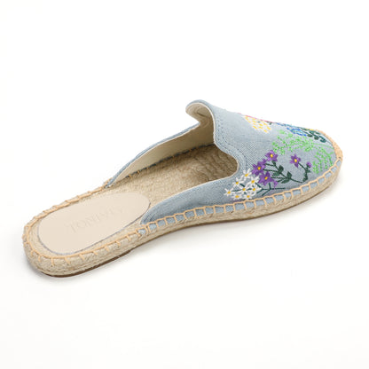 Women's Wildflower Embroidered Espadrille Mules | Casual Summer Flats