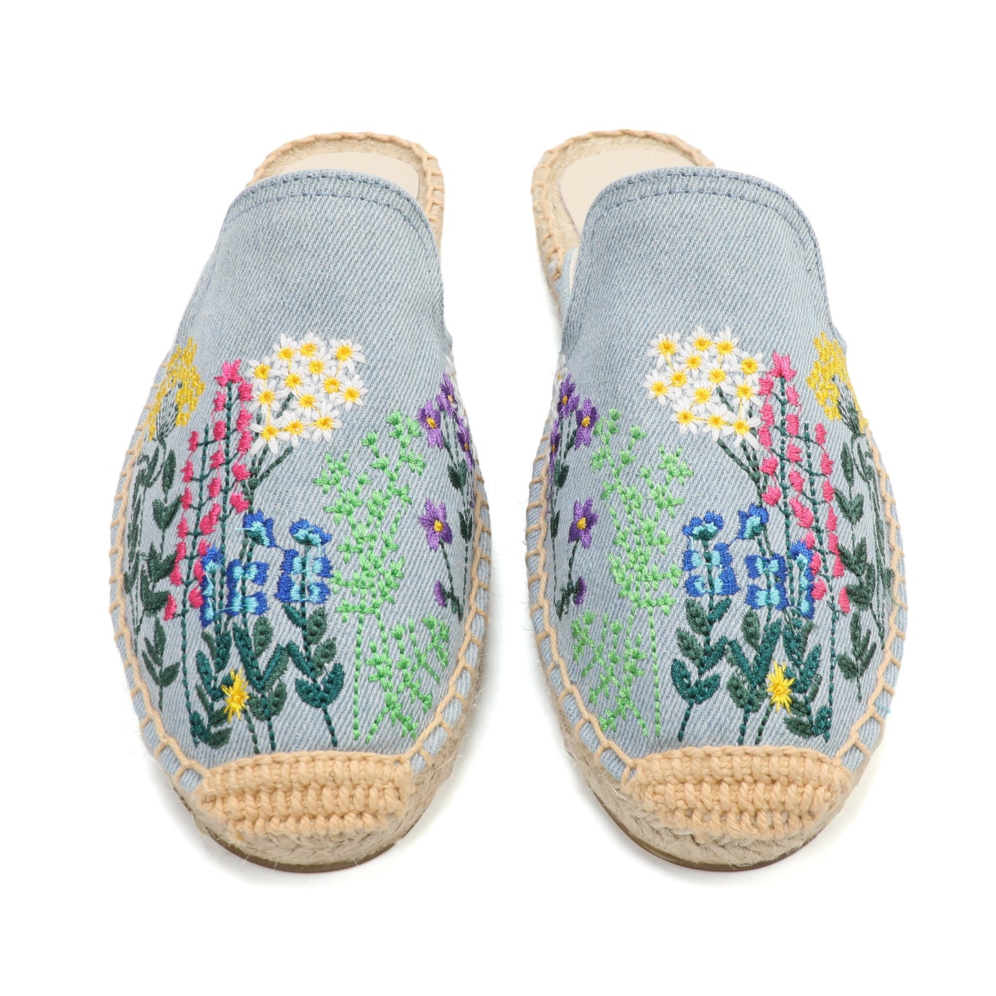 Women's Wildflower Embroidered Espadrille Mules | Casual Summer Flats