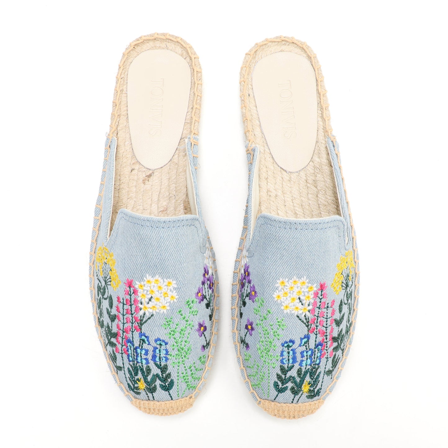 Women's Wildflower Embroidered Espadrille Mules | Casual Summer Flats