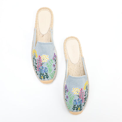 Women's Wildflower Embroidered Espadrille Mules | Casual Summer Flats