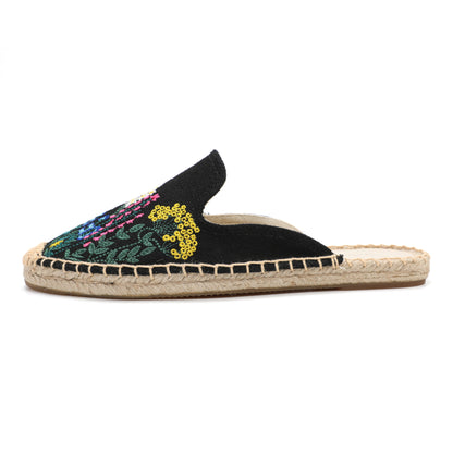 Women's Wildflower Embroidered Espadrille Mules | Casual Summer Flats
