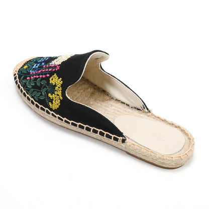 Women's Wildflower Embroidered Espadrille Mules | Casual Summer Flats