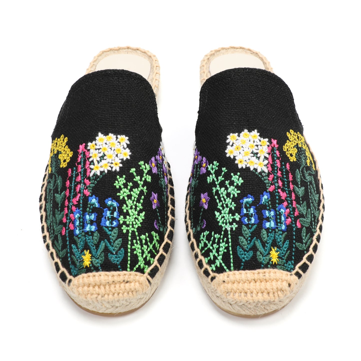 Women's Wildflower Embroidered Espadrille Mules | Casual Summer Flats