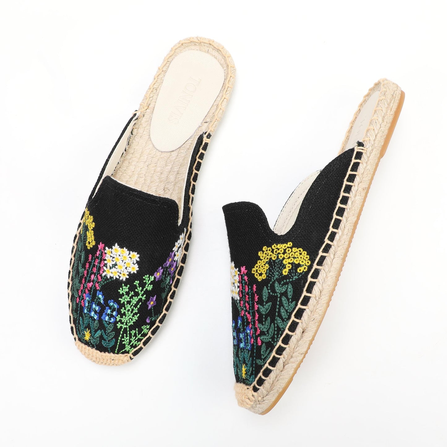 Women's Wildflower Embroidered Espadrille Mules | Casual Summer Flats
