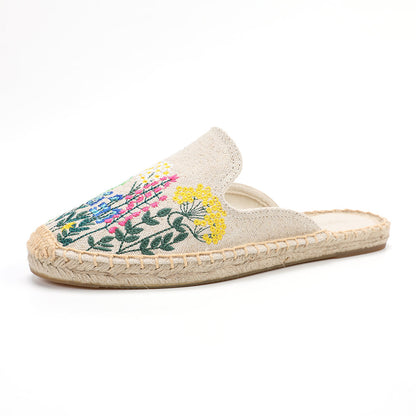 Women's Wildflower Embroidered Espadrille Mules | Casual Summer Flats