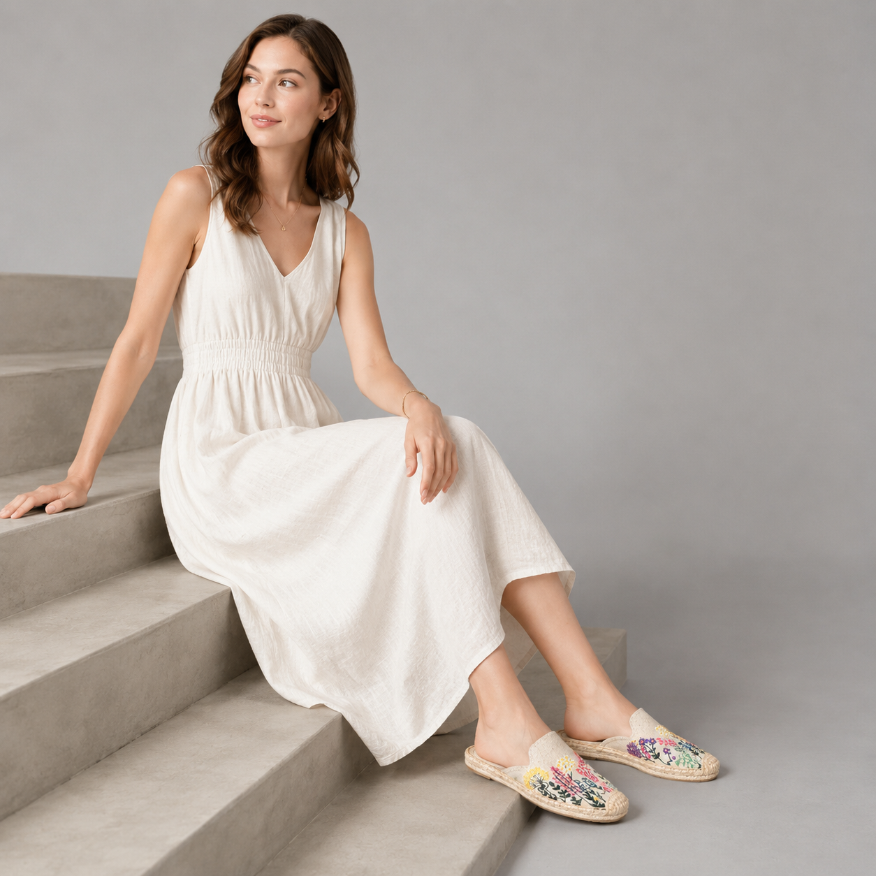 Women's Wildflower Embroidered Espadrille Mules | Casual Summer Flats