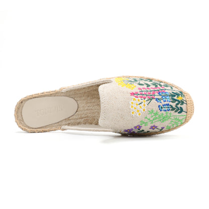 Women's Wildflower Embroidered Espadrille Mules | Casual Summer Flats