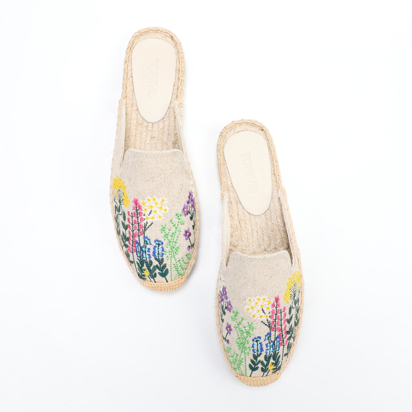 Women's Wildflower Embroidered Espadrille Mules | Casual Summer Flats