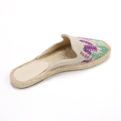 Women's Wildflower Embroidered Espadrille Mules | Casual Summer Flats