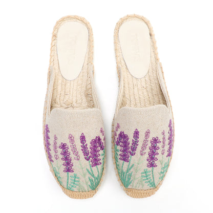 Women's Wildflower Embroidered Espadrille Mules | Casual Summer Flats