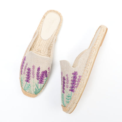 Women's Wildflower Embroidered Espadrille Mules | Casual Summer Flats