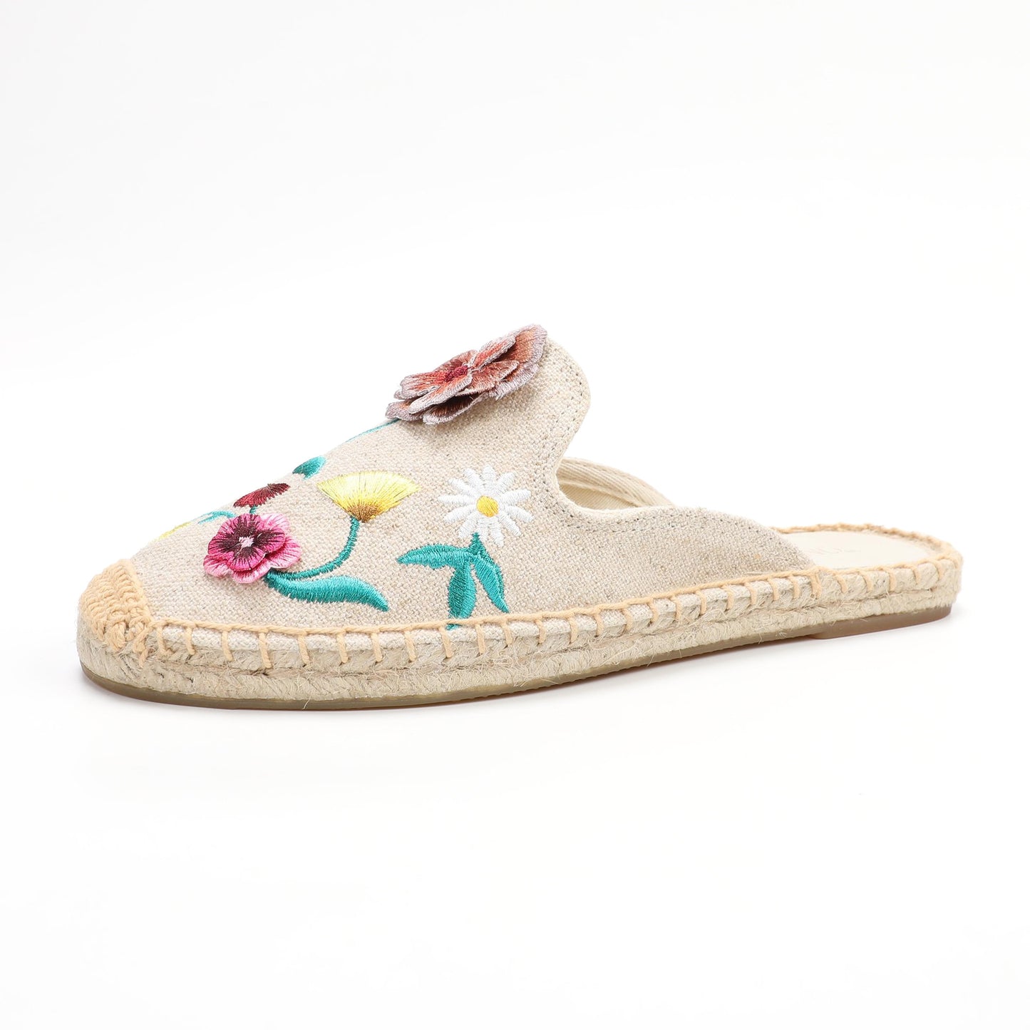 Women's Wildflower Embroidered Espadrille Mules | Casual Summer Flats