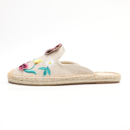 Women's Wildflower Embroidered Espadrille Mules | Casual Summer Flats