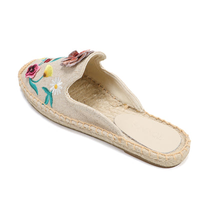 Women's Wildflower Embroidered Espadrille Mules | Casual Summer Flats