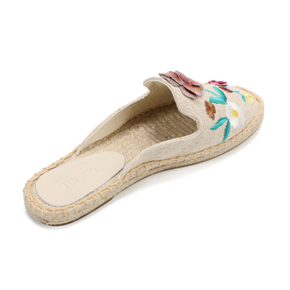 Women's Wildflower Embroidered Espadrille Mules | Casual Summer Flats