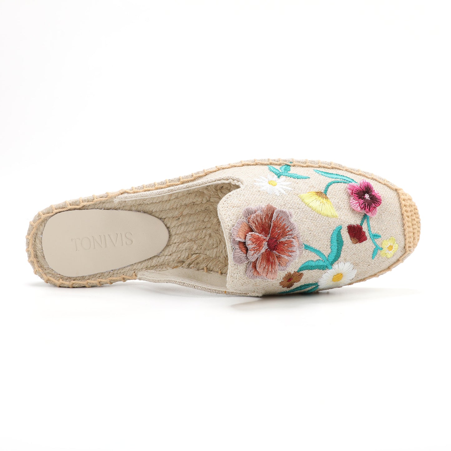 Women's Wildflower Embroidered Espadrille Mules | Casual Summer Flats