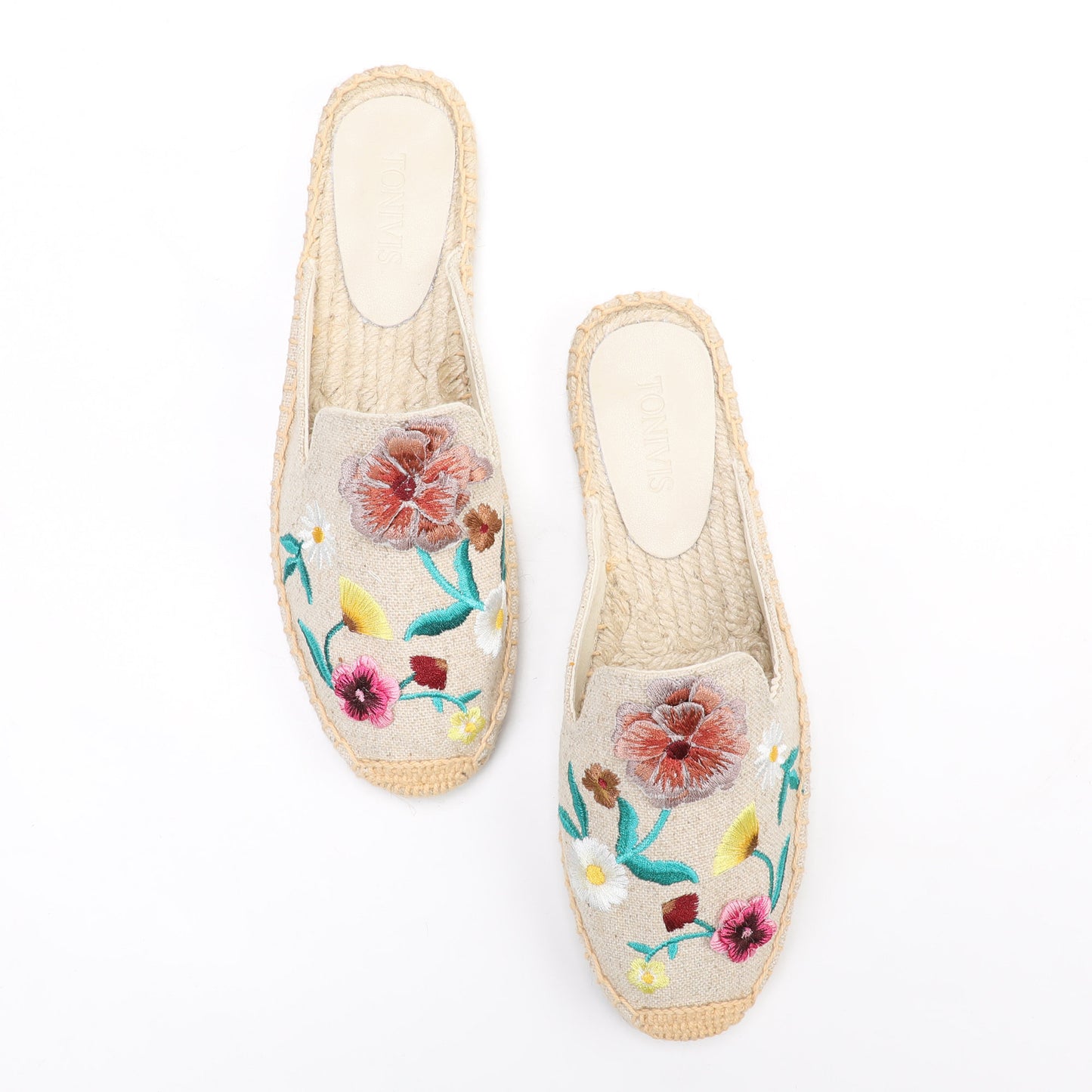 Women's Wildflower Embroidered Espadrille Mules | Casual Summer Flats