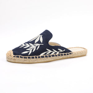 Navy White Embroidery