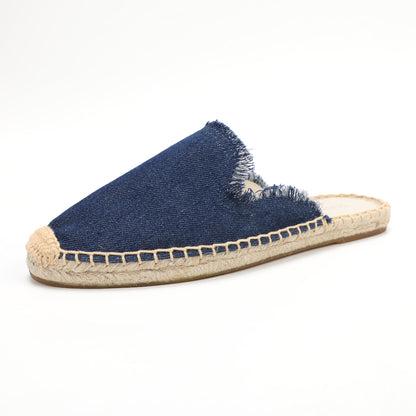 Women's Wool & Denim Espadrille Mules