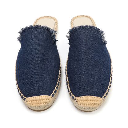 Women's Wool & Denim Espadrille Mules