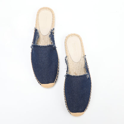 Women's Wool & Denim Espadrille Mules