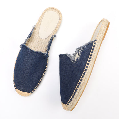 Women's Wool & Denim Espadrille Mules