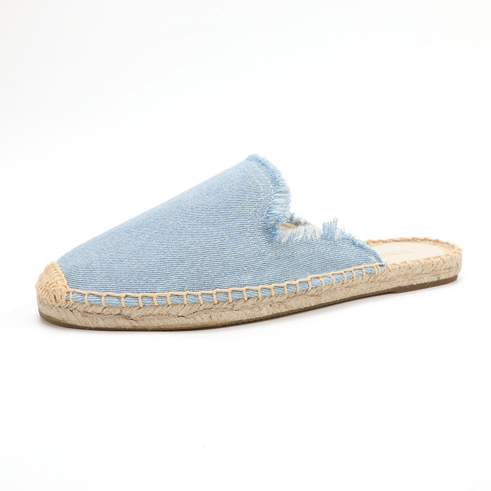 Women's Wool & Denim Espadrille Mules
