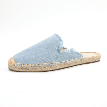 Women's Wool & Denim Espadrille Mules