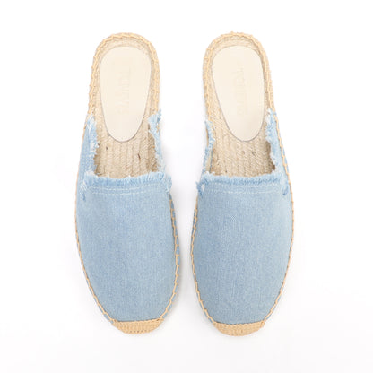 Women's Wool & Denim Espadrille Mules