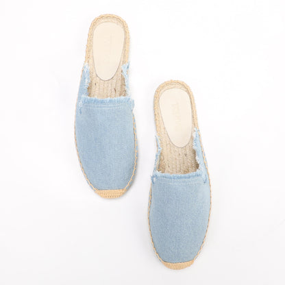 Women's Wool & Denim Espadrille Mules