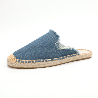 Women's Wool & Denim Espadrille Mules