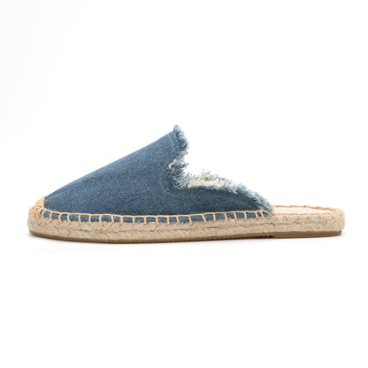 Women's Wool & Denim Espadrille Mules