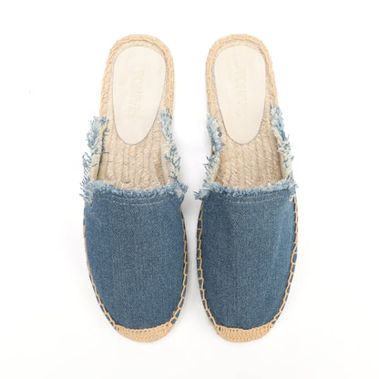 Women's Wool & Denim Espadrille Mules