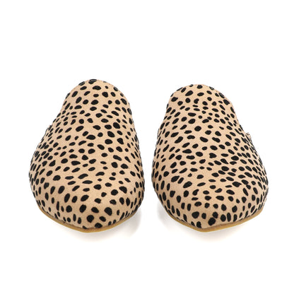 Leopard Print Pointed Toe Mules for Women – Chic Slip-On Flats