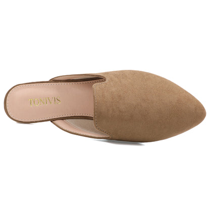 Leopard Print Pointed Toe Mules for Women – Chic Slip-On Flats